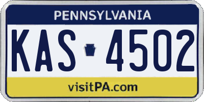PA license plate KAS4502