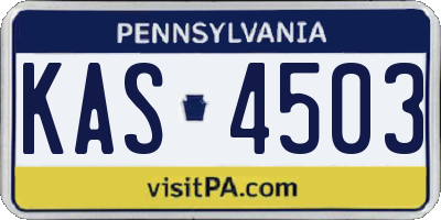 PA license plate KAS4503