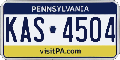 PA license plate KAS4504