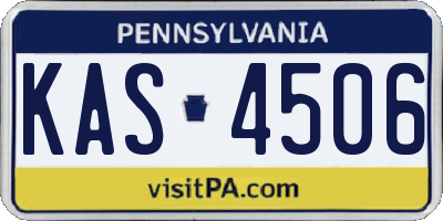 PA license plate KAS4506