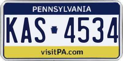 PA license plate KAS4534