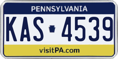 PA license plate KAS4539