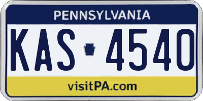 PA license plate KAS4540