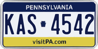 PA license plate KAS4542