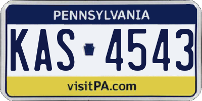 PA license plate KAS4543