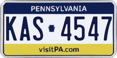 PA license plate KAS4547
