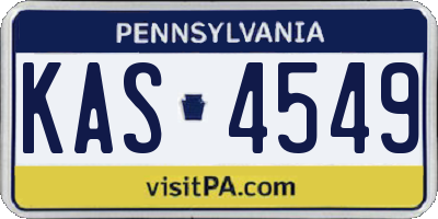 PA license plate KAS4549