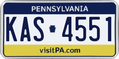 PA license plate KAS4551