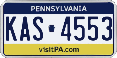 PA license plate KAS4553