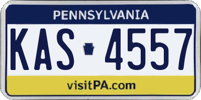 PA license plate KAS4557