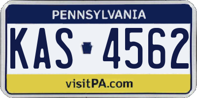 PA license plate KAS4562