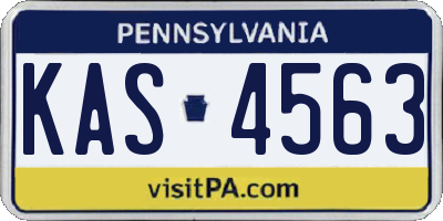 PA license plate KAS4563