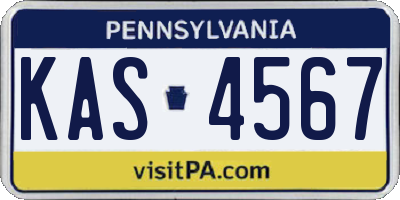 PA license plate KAS4567