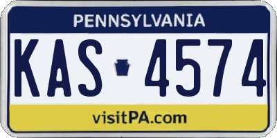 PA license plate KAS4574