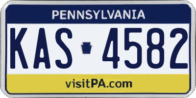 PA license plate KAS4582