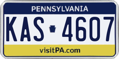 PA license plate KAS4607