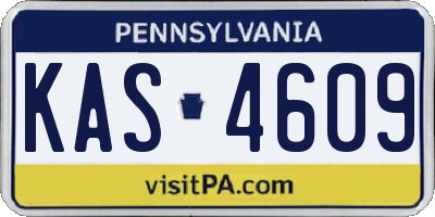 PA license plate KAS4609