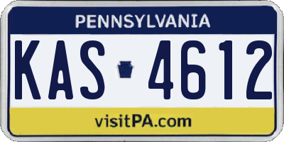 PA license plate KAS4612