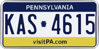 PA license plate KAS4615