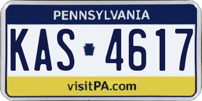 PA license plate KAS4617