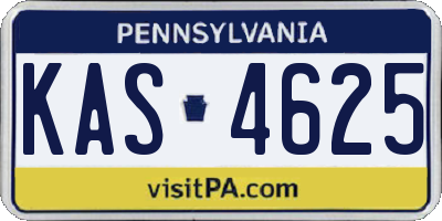 PA license plate KAS4625