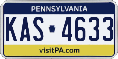 PA license plate KAS4633