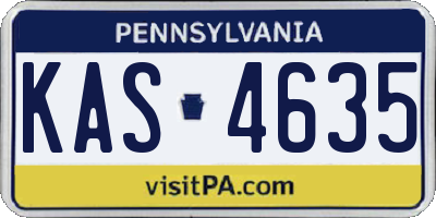 PA license plate KAS4635