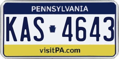 PA license plate KAS4643