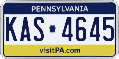 PA license plate KAS4645