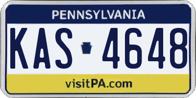 PA license plate KAS4648