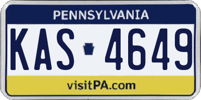 PA license plate KAS4649