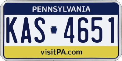 PA license plate KAS4651