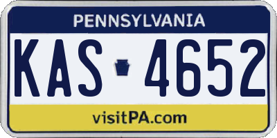 PA license plate KAS4652