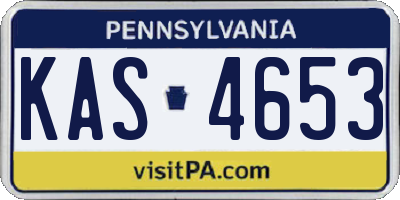 PA license plate KAS4653