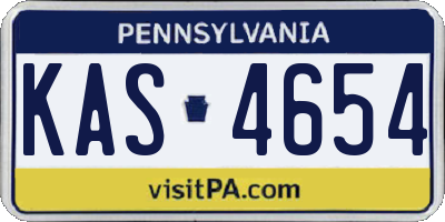 PA license plate KAS4654
