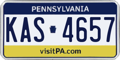 PA license plate KAS4657