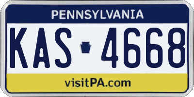 PA license plate KAS4668