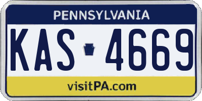 PA license plate KAS4669