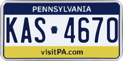PA license plate KAS4670