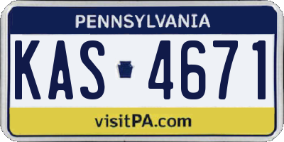 PA license plate KAS4671