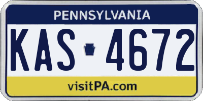 PA license plate KAS4672