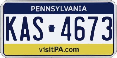 PA license plate KAS4673