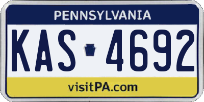 PA license plate KAS4692