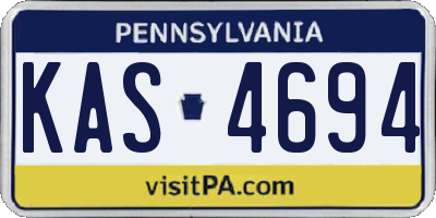 PA license plate KAS4694