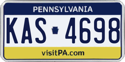 PA license plate KAS4698