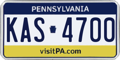 PA license plate KAS4700