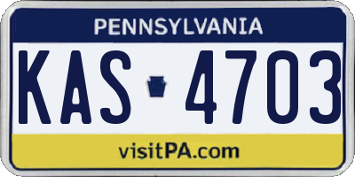 PA license plate KAS4703