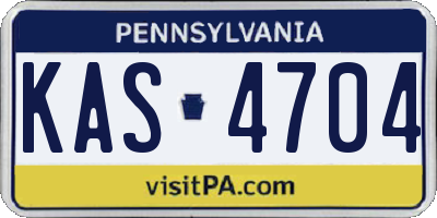 PA license plate KAS4704