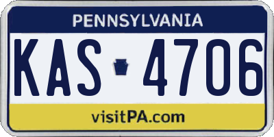 PA license plate KAS4706