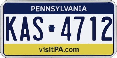 PA license plate KAS4712